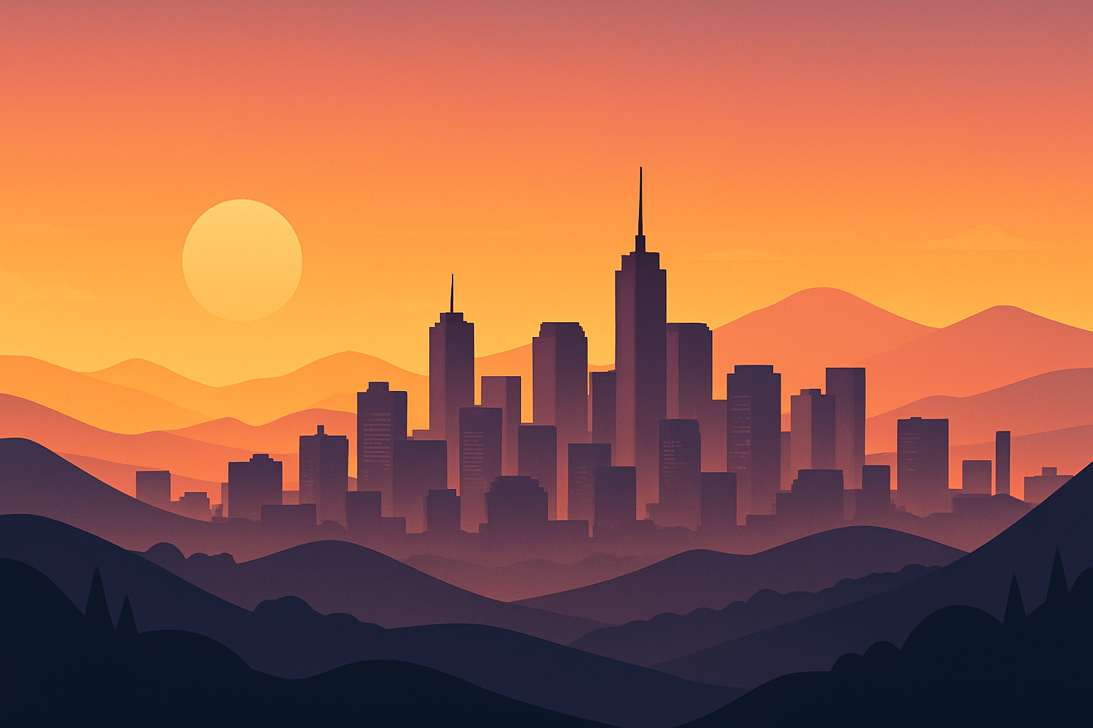 Kigali skyline illustration